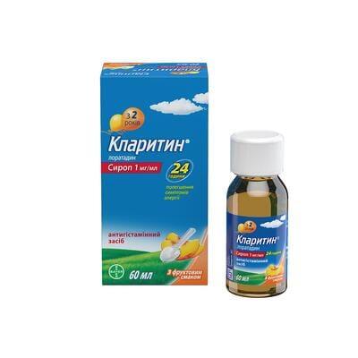 Кларитин сироп 1 мг/мл 60мл фл.№1 карт кор*